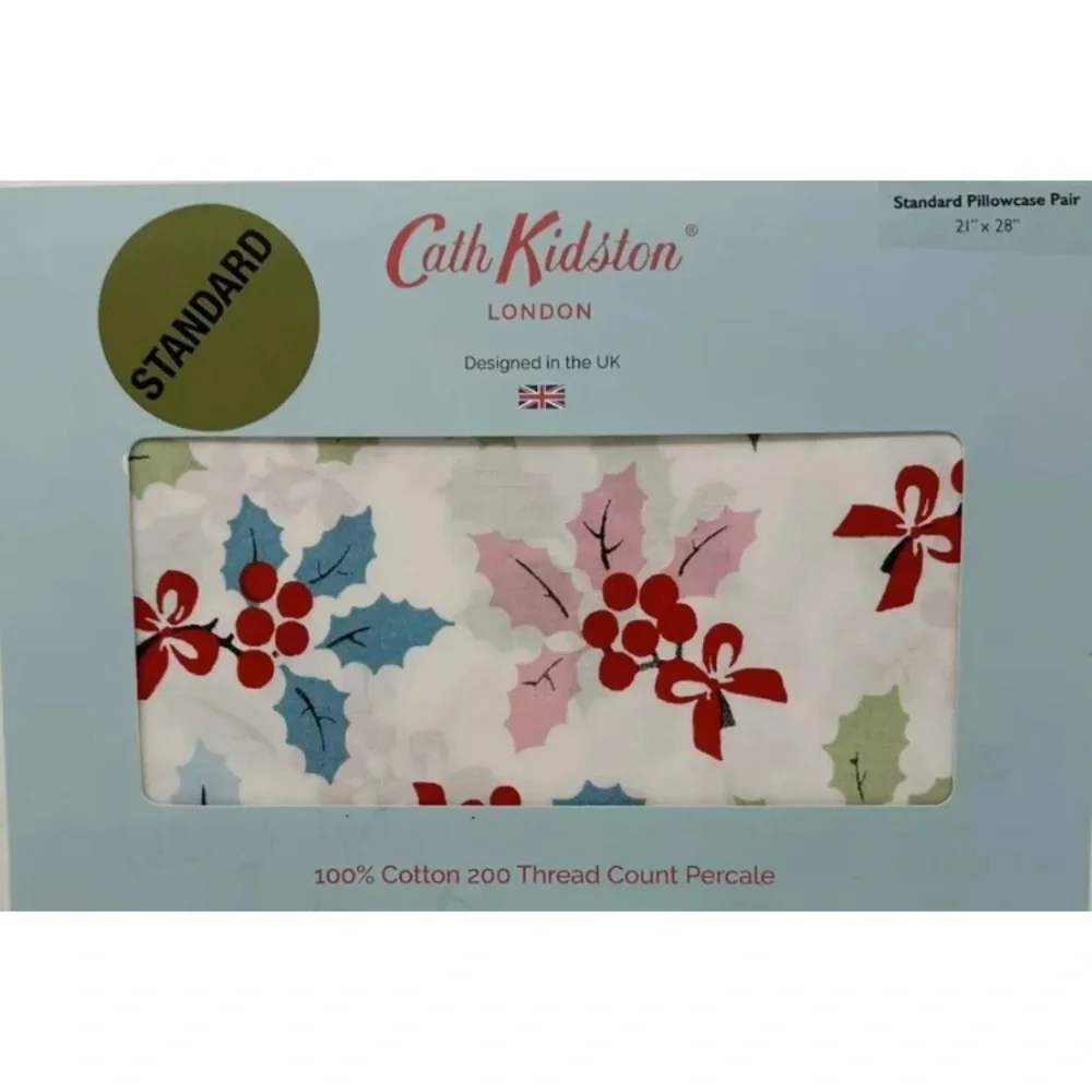 Cath Kidston Set of pillowcases Christmas Holly multi